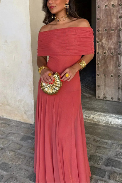 Séraphine - Robe Invitée Mariage Femme Élégante à une Épaule avec Drapé Fluide et Coupe Maxi