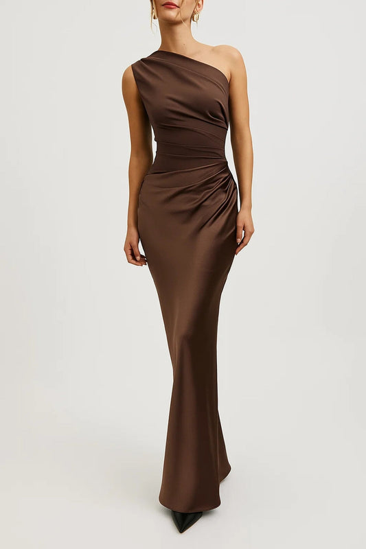 Robe Maxi Femme - Asymétrique Drapée Coupe Ajustée | Soirée