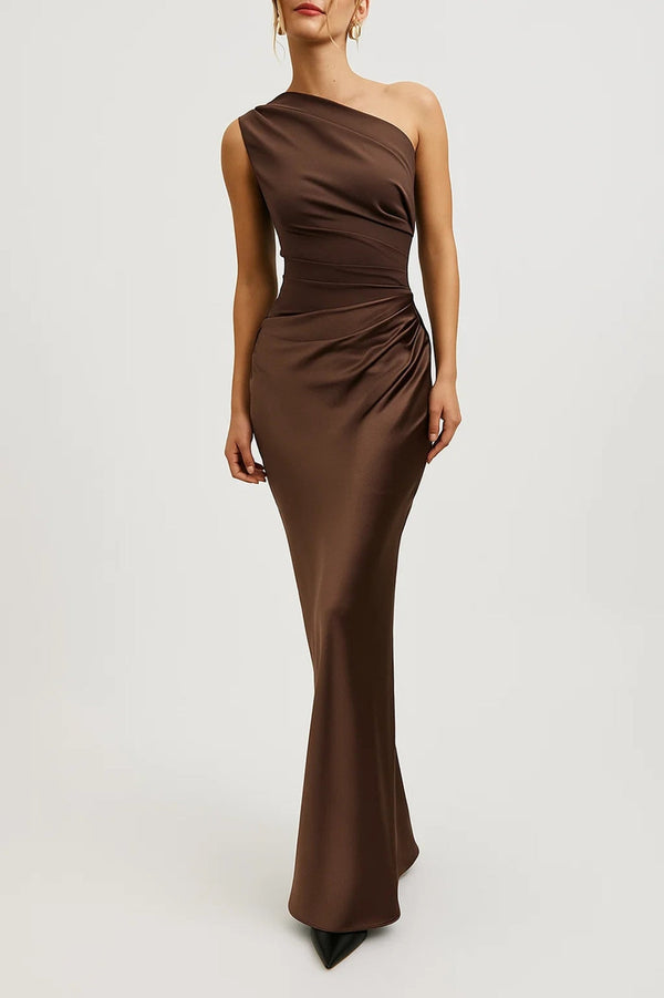 Robe Maxi Femme - Asymétrique Drapée Coupe Ajustée | Soirée