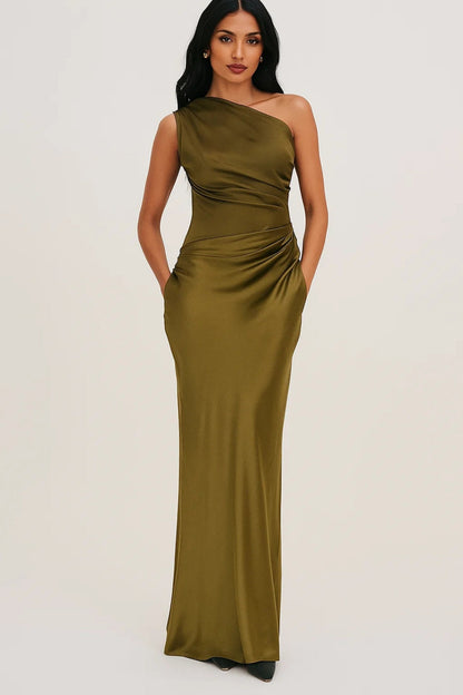 Robe Maxi Femme - Asymétrique Drapée Coupe Ajustée | Soirée
