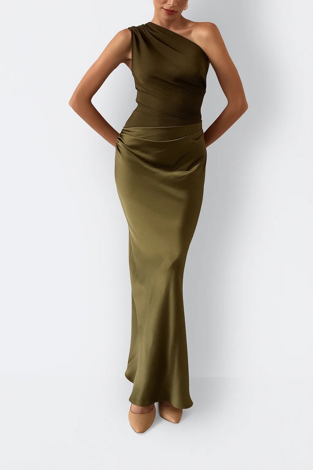 Robe Maxi Femme - Asymétrique Drapée Coupe Ajustée | Soirée