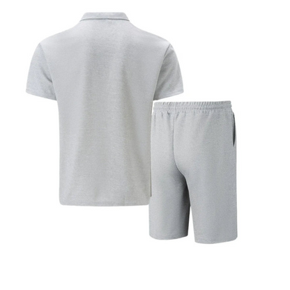 Théo - Ensemble Été Homme Coordonné avec Polo Zippé et Short Tendance