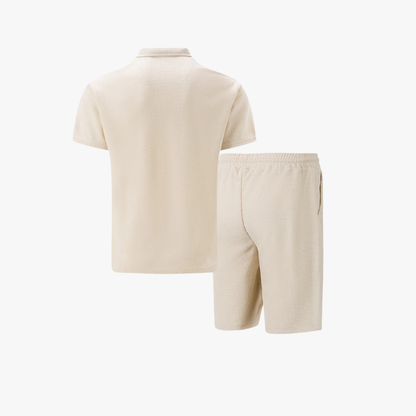 Théo - Ensemble Été Homme Coordonné avec Polo Zippé et Short Tendance