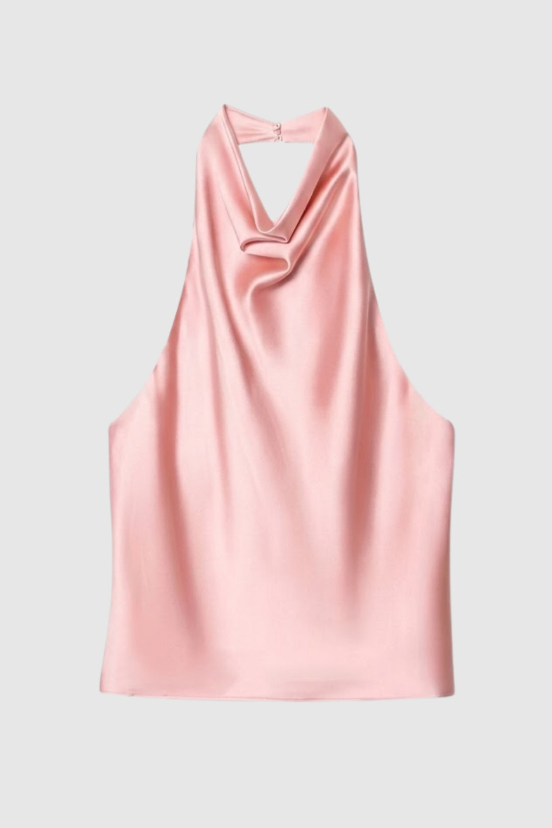Top Femme - Halter Brillant avec Drapé Col | Élégant