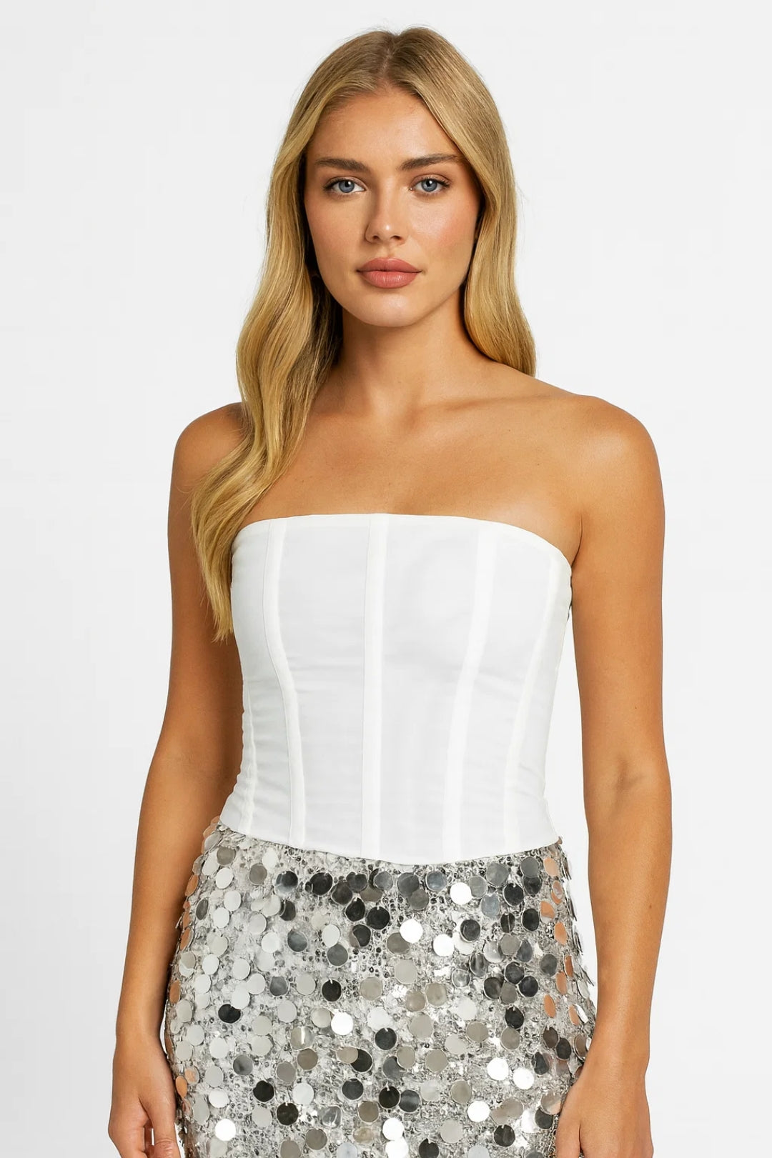 Top Sans Bretelles Femme - Coupe Corset Côtelé Ajusté | Élégant