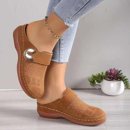 Victoire - Sandales Confort Femme Décontractées avec Bride Ajustable et Perforations
