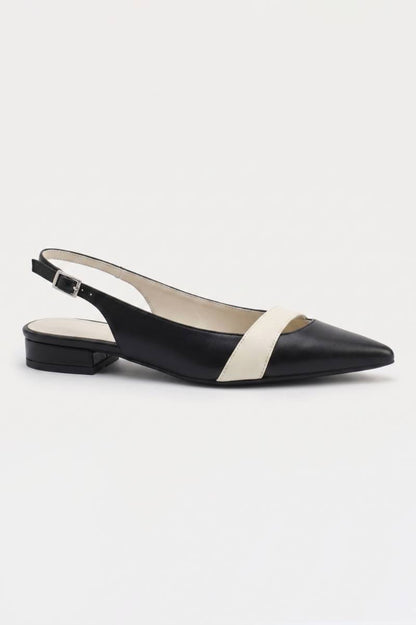 Ballerines Femme - Slingback Bout Pointu avec Bride | Élégant — Noir