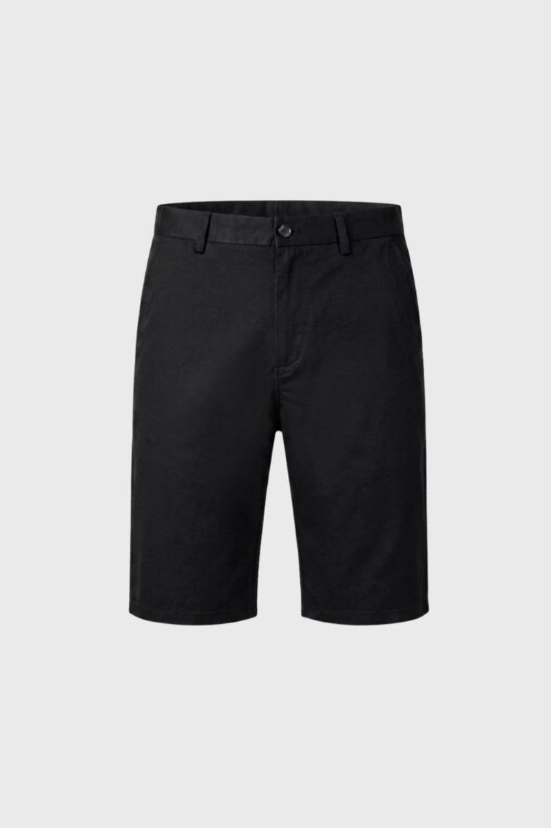 Bermuda Homme - Coupe Droite avec Ceinture Classique | Élégant — Noir