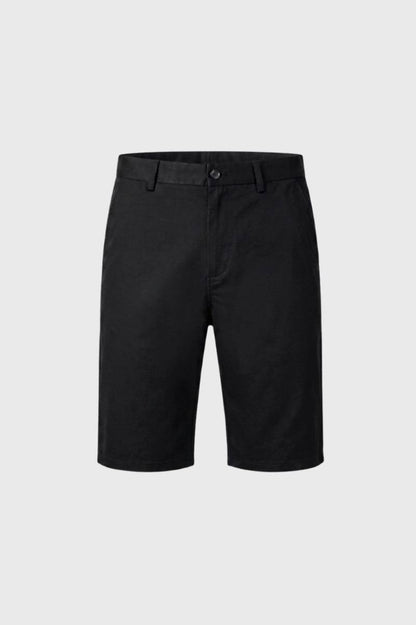 Bermuda Homme - Coupe Droite avec Ceinture Classique | Élégant — Noir