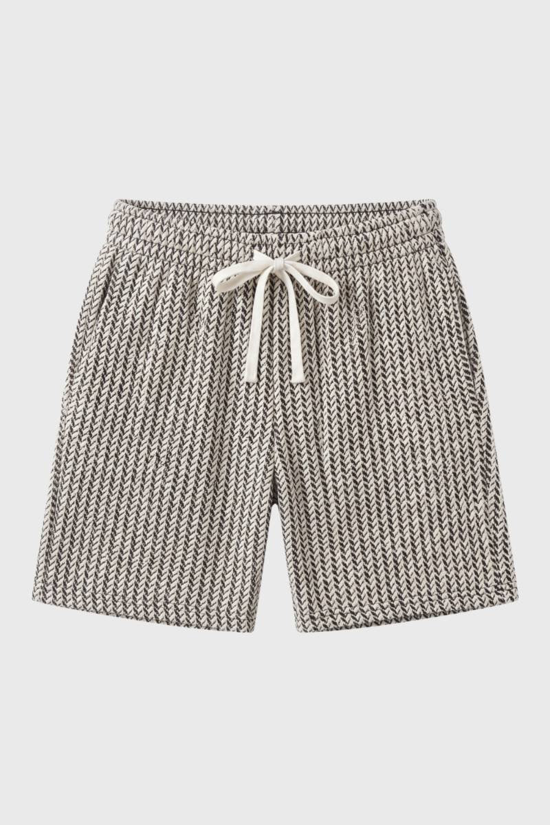 Bermuda Homme - Motif Pied-de-Poule avec Cordon | Décontracté — Chevrons Gris