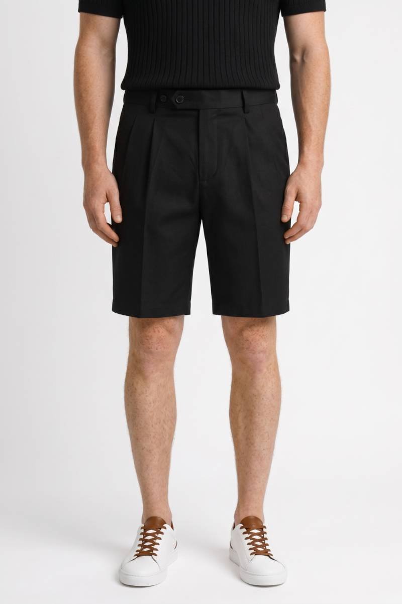 Bermuda Homme - Taille Haute avec Plis Marqués | Élégant — Noir