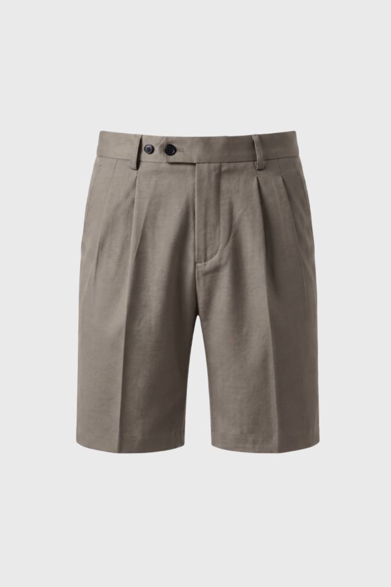 Bermuda Homme - Taille Haute avec Plis Marqués | Élégant — Taupe