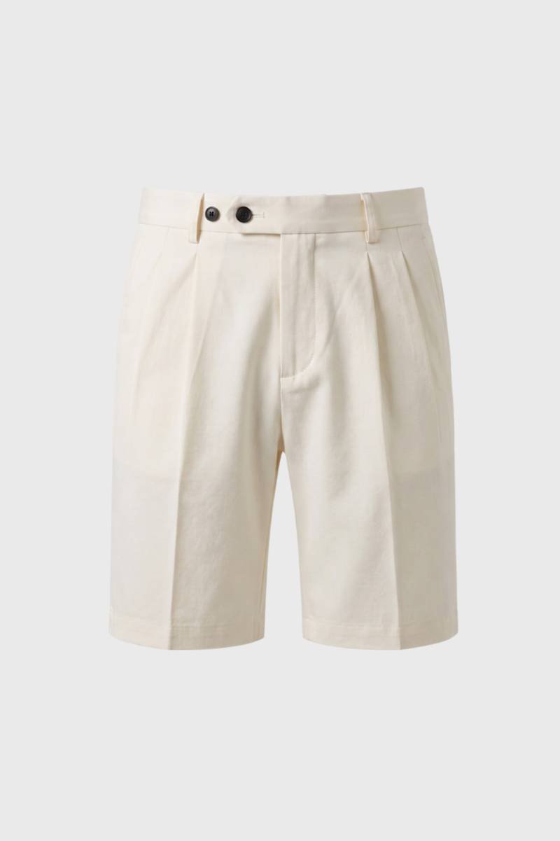 Bermuda Homme - Taille Haute avec Plis Marqués | Élégant — Beige