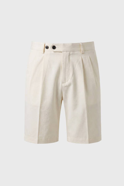 Bermuda Homme - Taille Haute avec Plis Marqués | Élégant — Beige