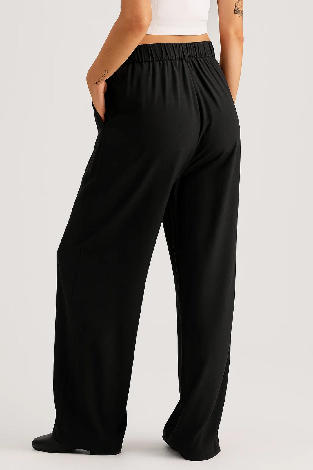 Pantalon Femme - Taille Haute Jambe Large Fluide | Chic