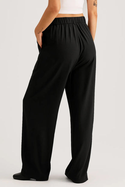 Pantalon Femme - Taille Haute Jambe Large Fluide | Chic