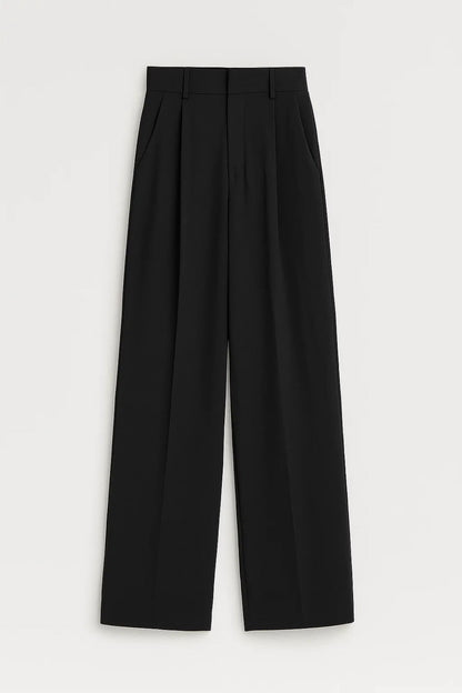 Pantalon Femme - Taille Haute Jambe Large Fluide | Chic