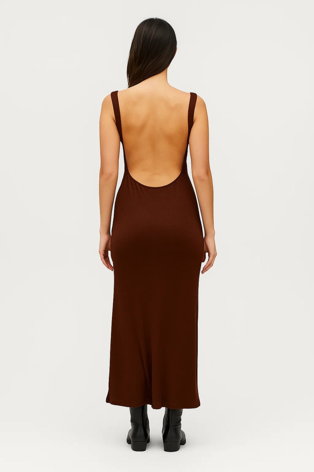Robe Maxi Femme - Bretelles Fines Gainante Encolure Carrée | Chic