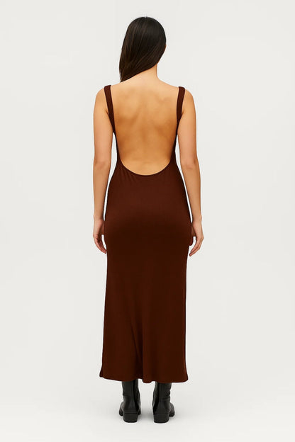 Robe Maxi Femme - Bretelles Fines Gainante Encolure Carrée | Chic