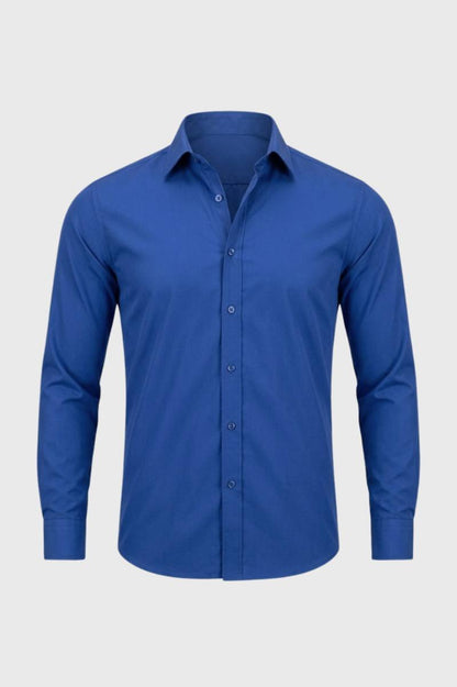 Chemise Homme - Business Manches Longues | Confort Professionnel - Bleu