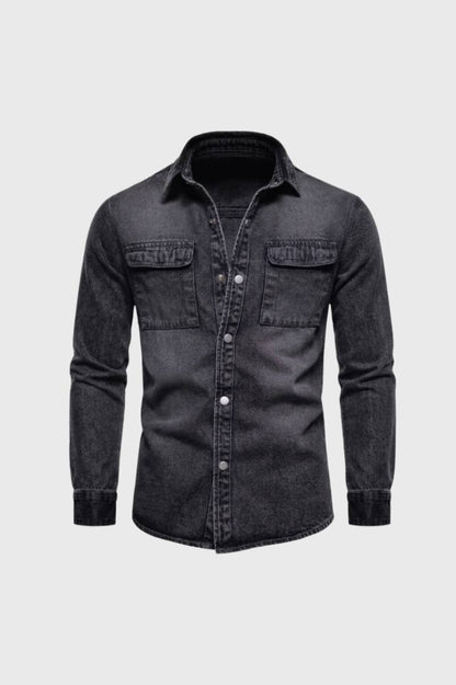 Chemise Homme - Col Classique avec Poches Poitrine | Intemporel — Gris Foncé