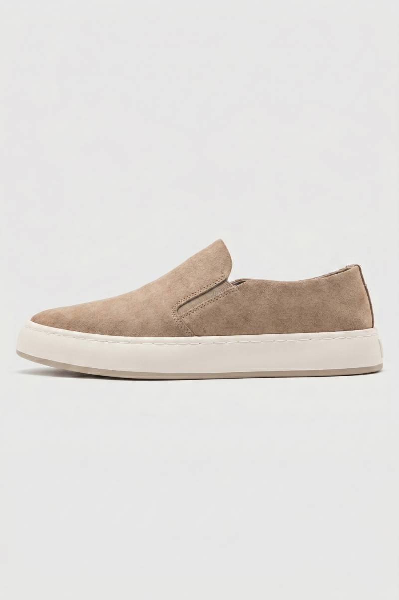 Mocassin Homme - Style Slip-On Semelle Blanche | Décontracté — Taupe