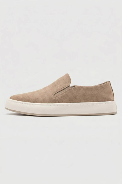 Mocassin Homme - Style Slip-On Semelle Blanche | Décontracté — Taupe