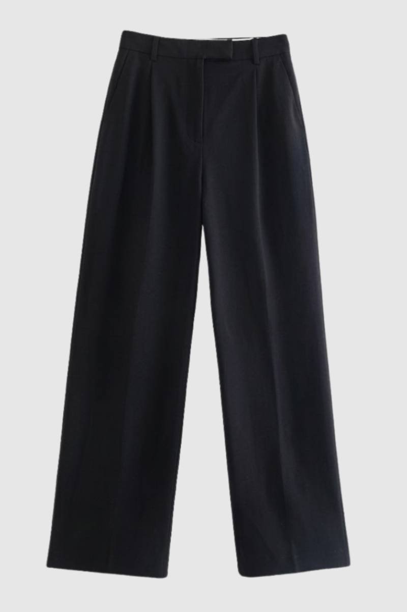 Pantalon Femme - Coupe Large avec Ceinture | Professionnel — Noir