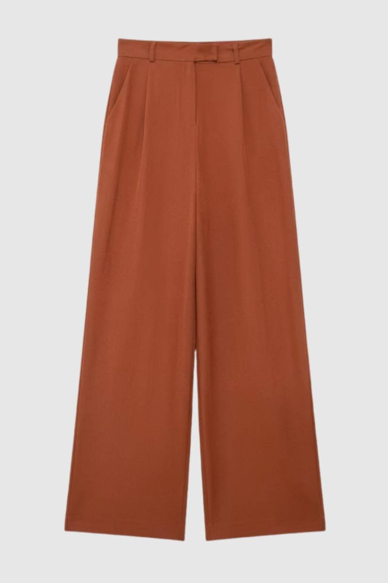 Pantalon Femme - Coupe Large avec Ceinture | Professionnel — Terracotta