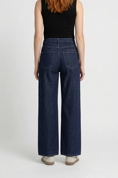 Pantalon Femme - Taille Haute avec Ceinture | Élégant — Bleu foncé