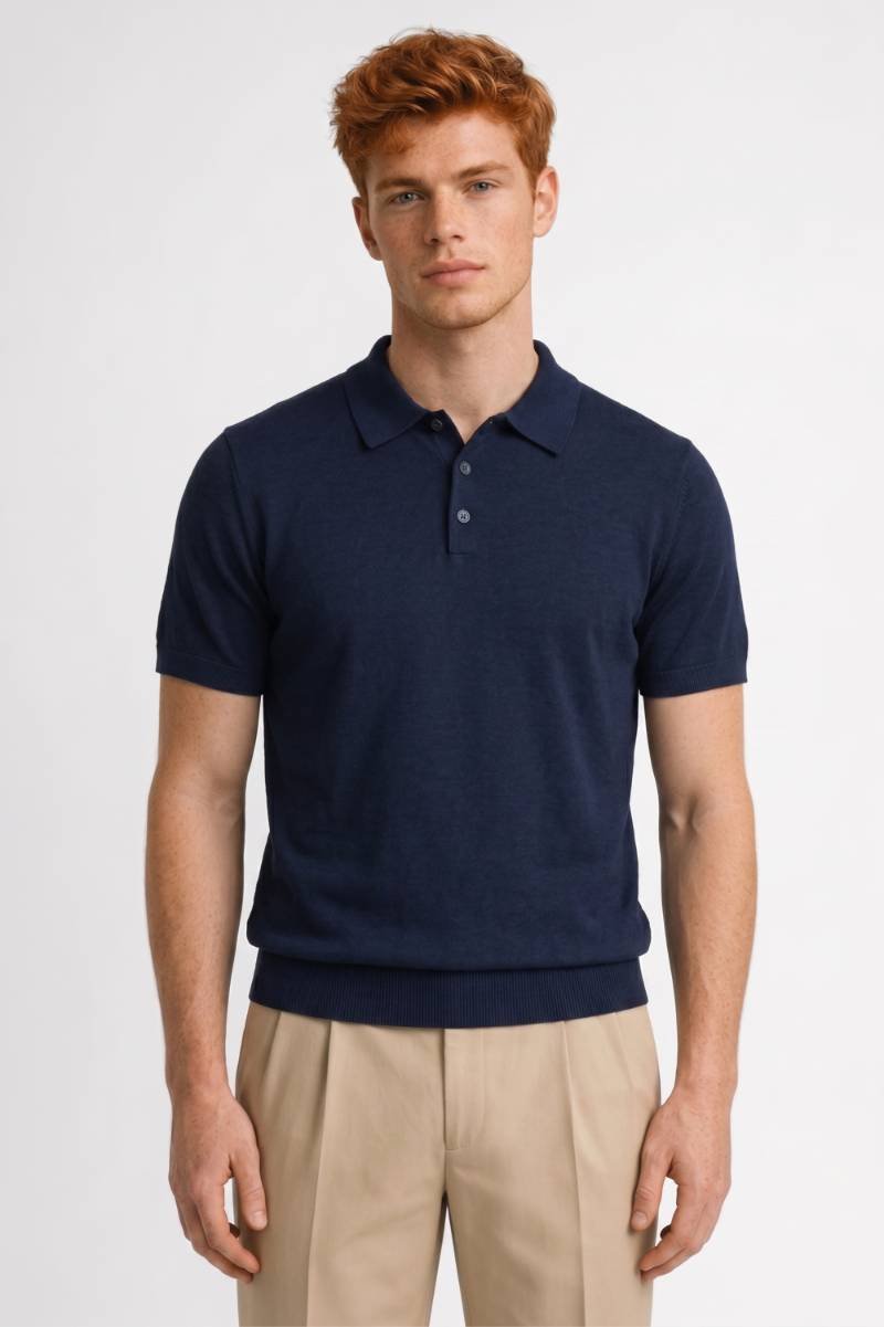 Polo Homme - Col Classique Maille Fine | Raffiné — Marine