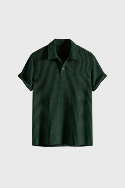 Polo Homme - Côtelé Manches Courtes Col Classique | Décontracté — Vert