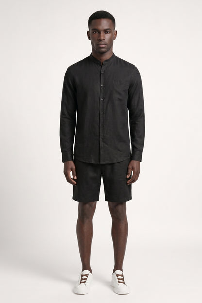 Ensemble Homme - Col Mao Manches Longues avec Short Coordonné | Élégant