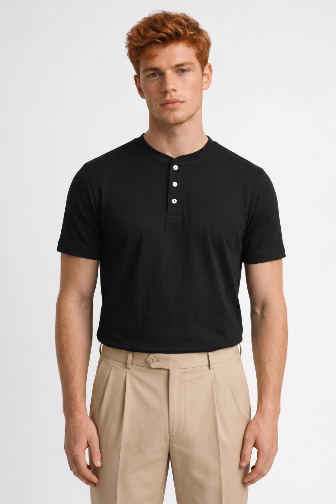 T-shirt Homme - Col Boutonné Manches Courtes | Décontracté