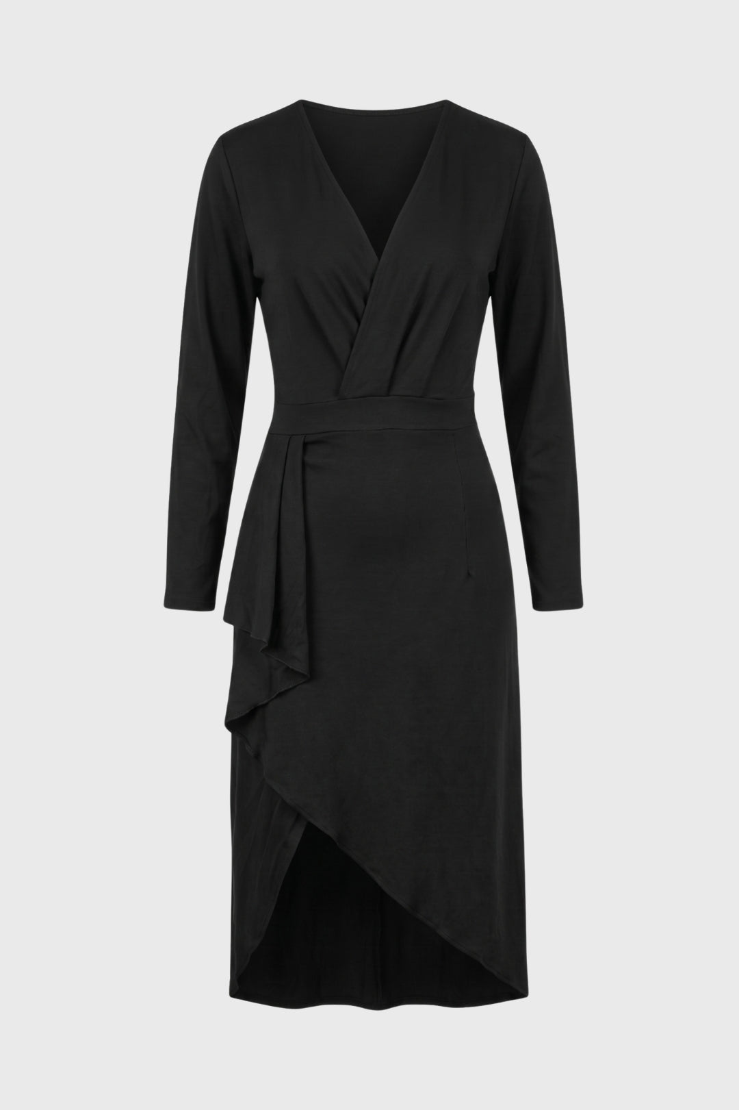 Robe Midi Femme - Portefeuille Col V avec Ceinture | Élégant