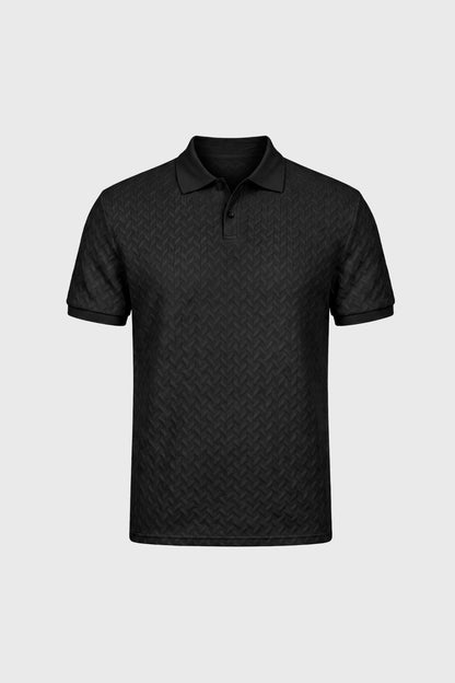 Polo Homme - Texturé Motif Chevron Manches Courtes | Raffiné