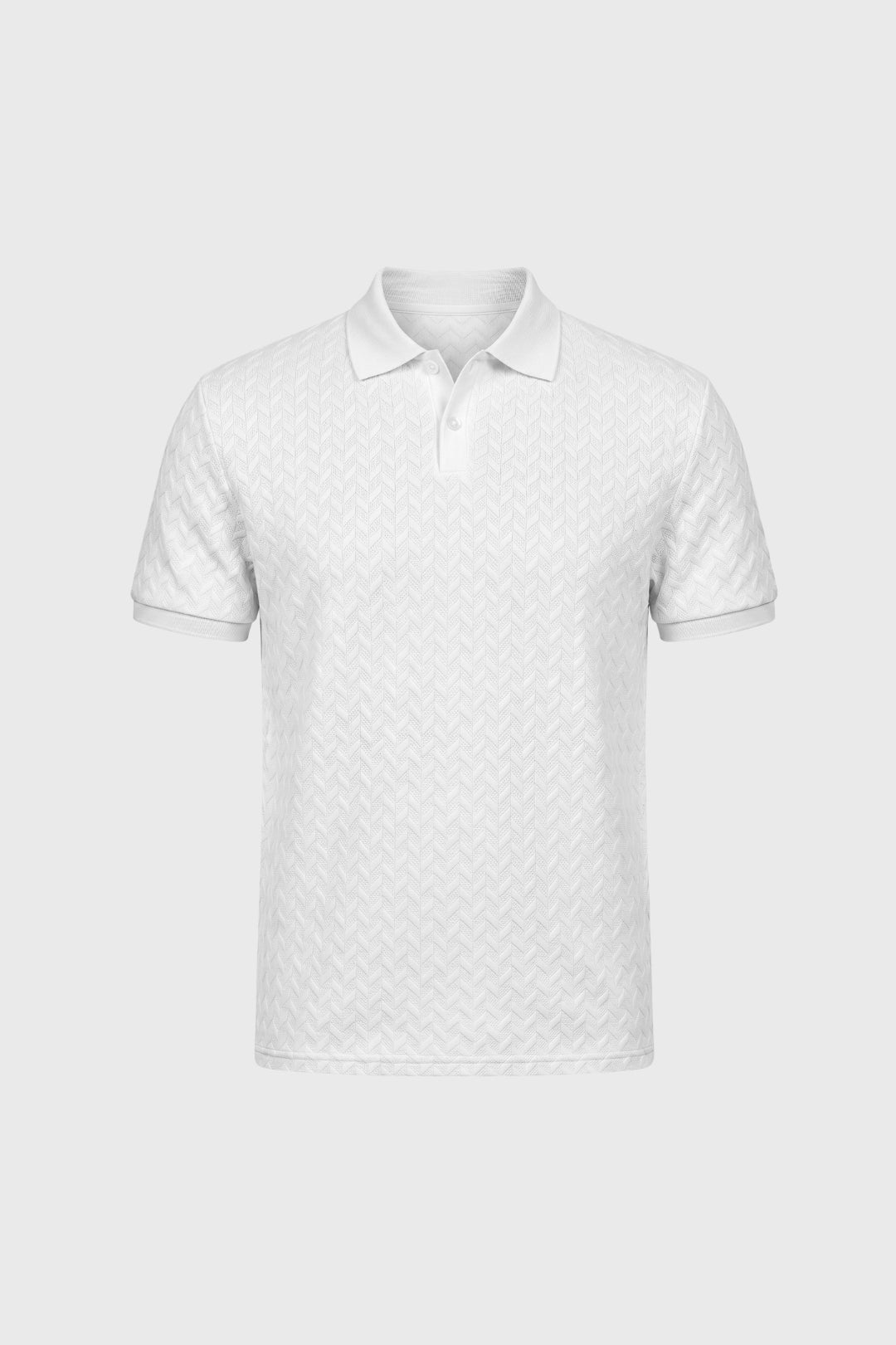 Polo Homme - Texturé Motif Chevron Manches Courtes | Raffiné