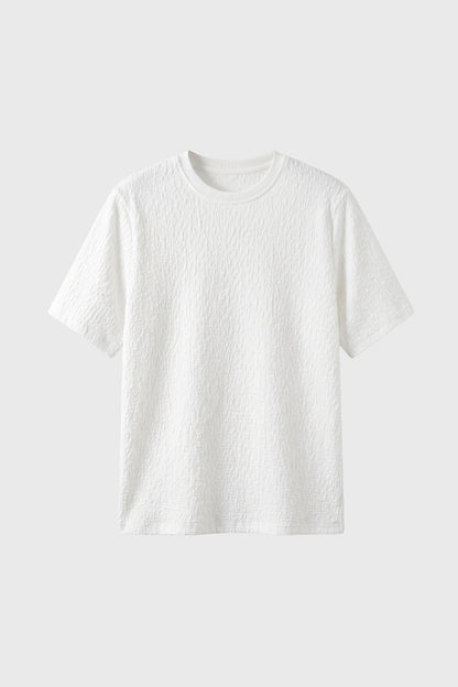 T-shirt Homme - Texture Relief Col Rond Manches Courtes | Moderne