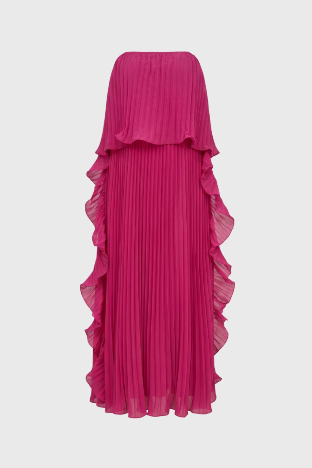 Robe Maxi Femme - Bustier Plissée Volants Latéraux | Élégant