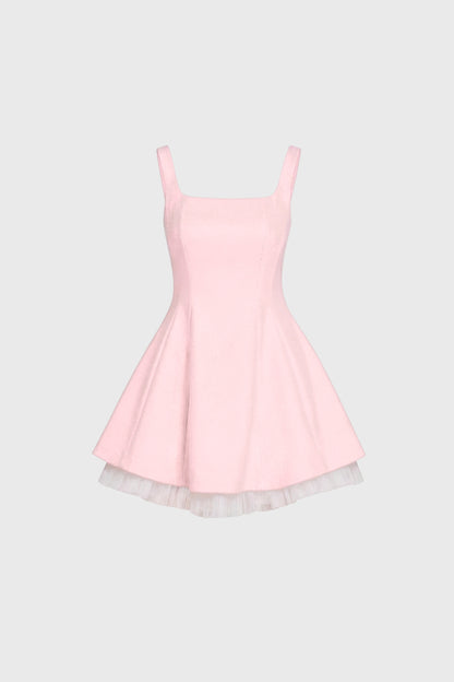 Robe Mini Femme - Bretelles Larges Contrasté | Romantique