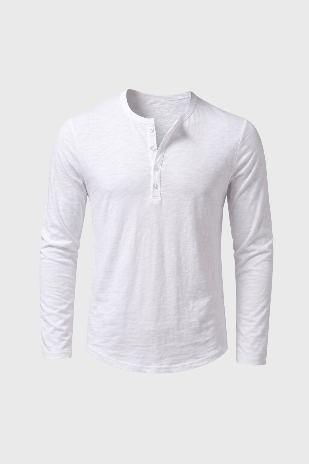 T-shirt Homme - Manches Longues Col Henley Boutons | Casual