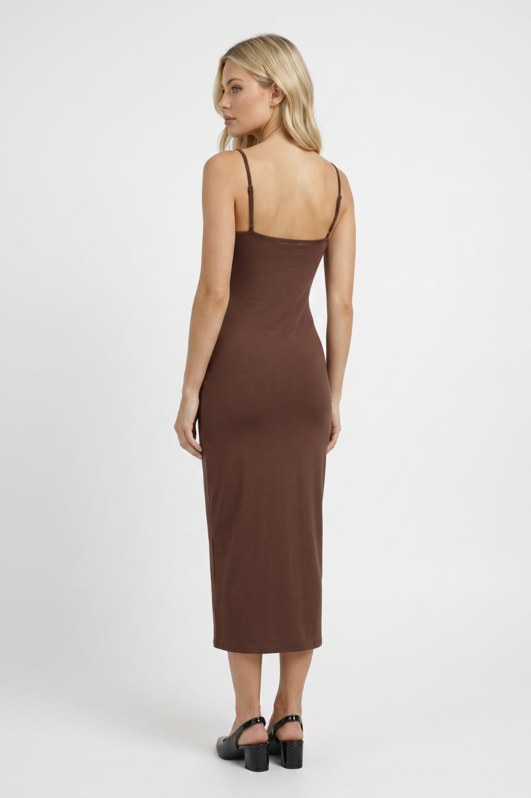 Robe midi Femme - Bretelles Ajustables Coupe Moulante | Chic