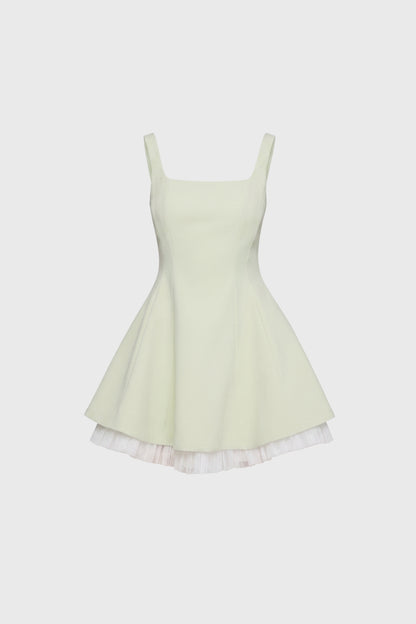 Robe Mini Femme - Bretelles Larges Contrasté | Romantique