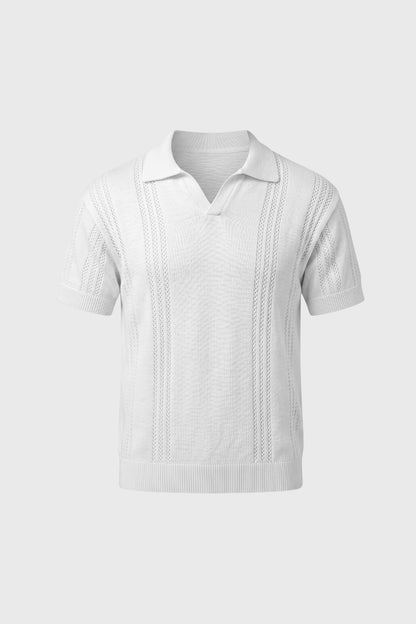 Polo Homme - Tricot Torsadé Col Classique | Élégant
