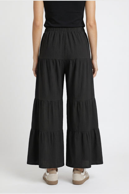 Pantalon Femme - Coupe Évasée à Volants Taille Élastique | Boho