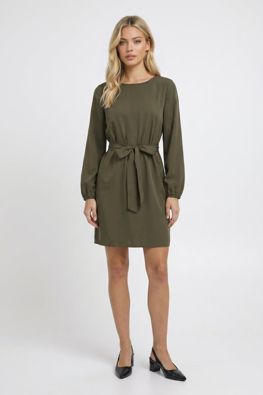 Robe Femme - Manches Longues Ceinture Nouée | Décontractée