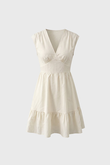 Robe Mini Femme - Col V Profond Taille Empire | Romantique