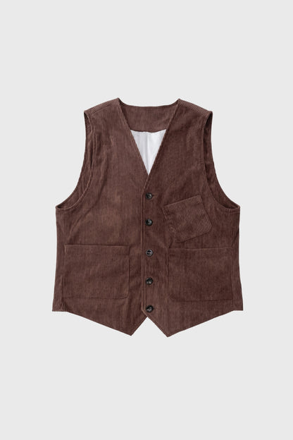 Gilet Homme - Côtelé Col V avec Poches Boutonnées | Classique