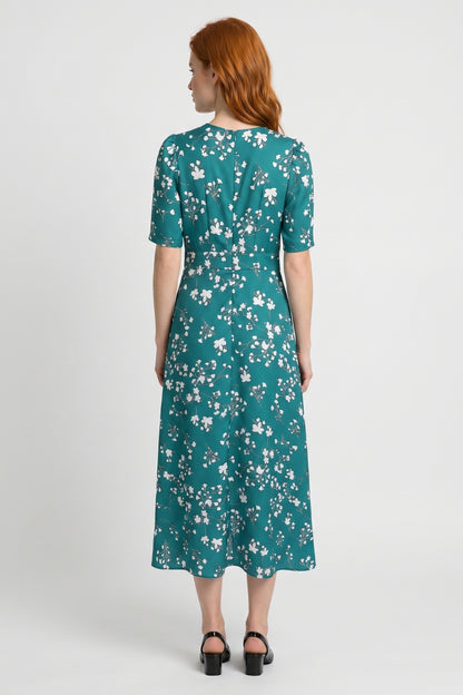 Robe midi Femme - Col V Profond Imprimé Floral | Romantique