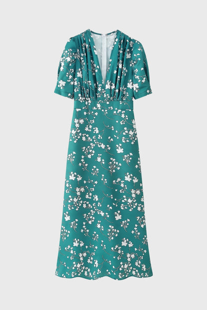 Robe midi Femme - Col V Profond Imprimé Floral | Romantique